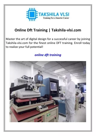 online dft training takshila vlsi com