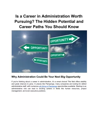 is a career in administration worth pursuing
