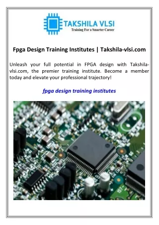 fpga design training institutes takshila vlsi com