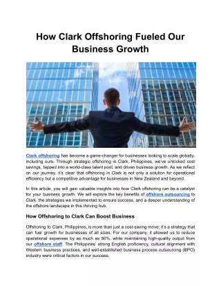 How Clark Offshoring Fueled Our Business Growth