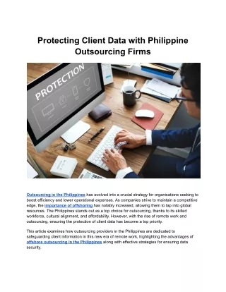 Protecting Client Data with Philippine Outsourcing Firms