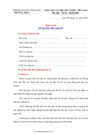 Một số giải pháp phòng chống bạo lực học đường trong trường THCS