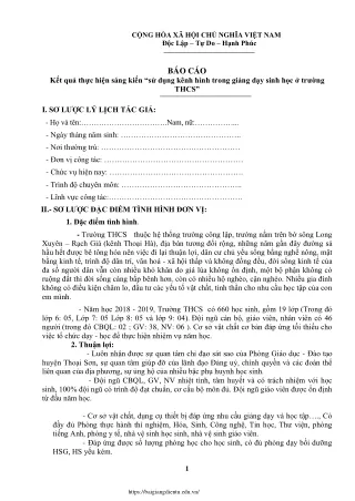 Sử dụng kênh hình trong giảng dạy sinh học ở trường THCS