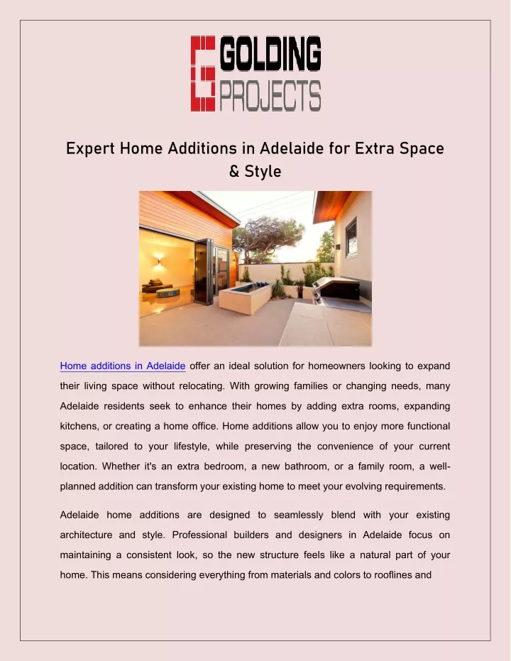 expert home additions in adelaide for extra space