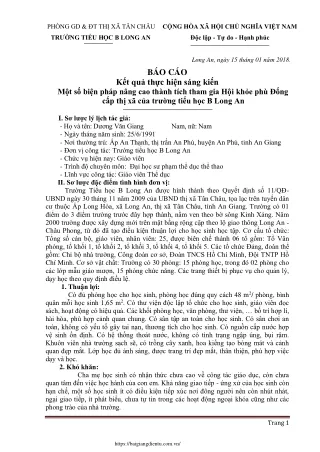 Một số biện pháp nâng cao thành tích tham gia Hội khỏe phù Đổng cấp thị xã
