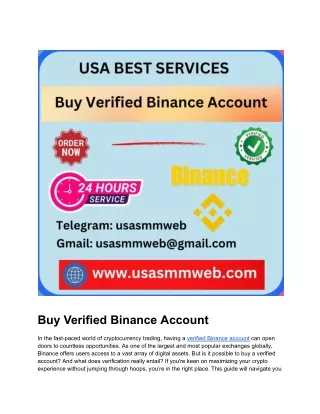 Best 3 Sites to Buy Verified Binance Account In This Years