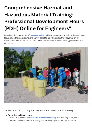 comprehensive hazmat and hazardous material