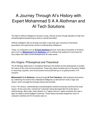 a journey through ai s history with expert mohammad s a a alothman and ai tech solutions