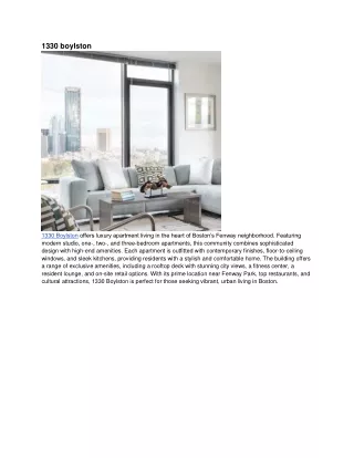 Boylston street apartments