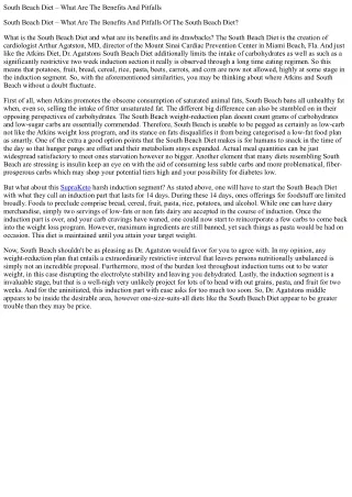 South seaside diet what are the benefits and pitfalls
