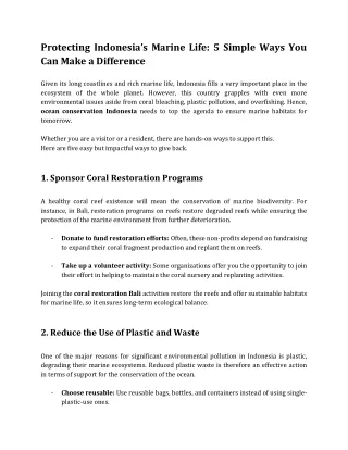 4. Protecting Indonesia’s Marine Life_ 5 Simple Ways You Can Make a Difference