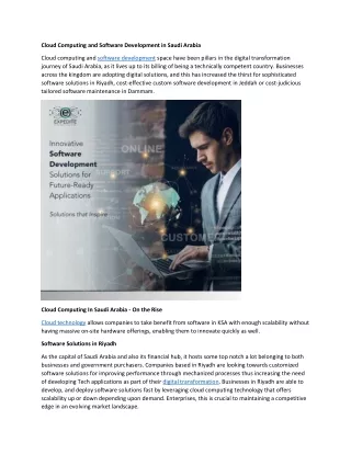 Cloud Computing and Software Development in Saudi Arabia
