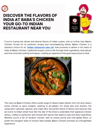 Visit Baba Today - BABA’S RESTRO-BAR & LOUNGE