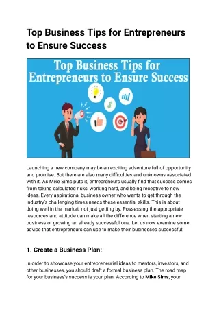 Mike Sims’ Expert Tips Ensuring Business Success for Entrepreneurs