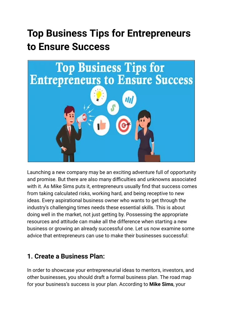 top business tips for entrepreneurs to ensure