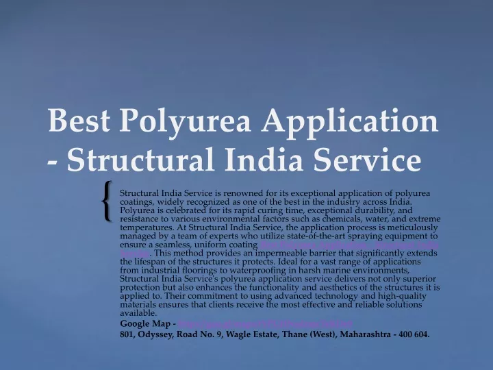 best polyurea application structural india service