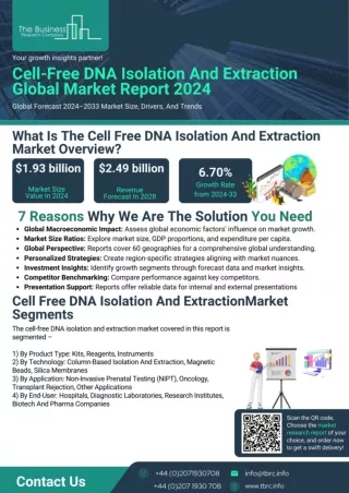 Cell Free DNA Isolation And Extraction Market Report 2024 - Cell Free DNA Isolation And Extraction Industry Overview