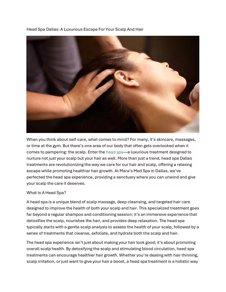 head spa dallas a luxurious escape for your scalp