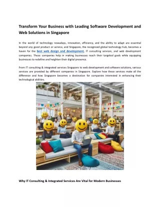 Transform Your Business with Leading Software Development and Web Solutions in S