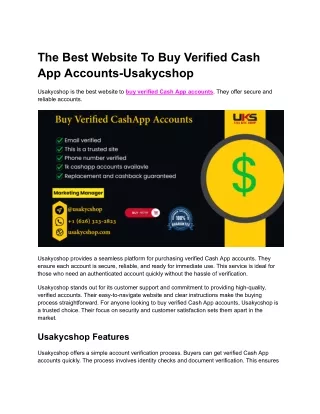 The Best Website To Buy Verified Cash App Accounts-Usakycshop (1)