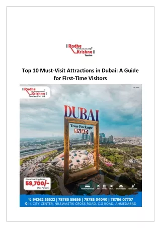 Top 10 Must-Visit Attractions in Dubai A Guide for First Time Visitors