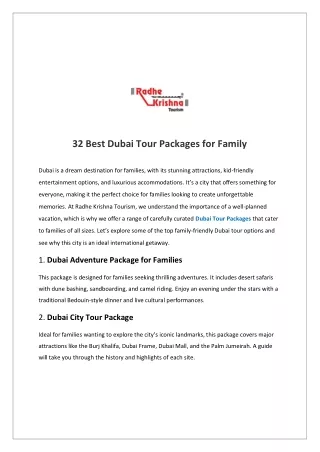 32 Best Dubai Tour Packages for Family