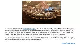 Discover the Perfect Banquet Hall and Wedding Venue for Weddings and Events in Vaughan.