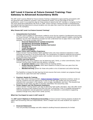 AAT Level 4 Course at Future Connect Training