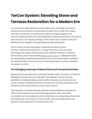 TerCon System_ Elevating Stone and Terrazzo Restoration for a Modern Era