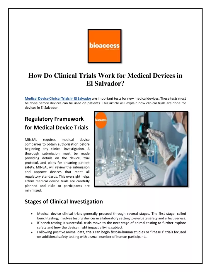 how do clinical trials work for medical devices