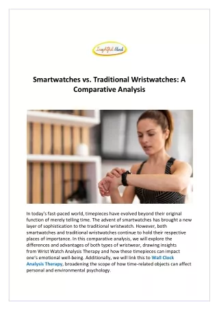 Smartwatches vs. Traditional Wristwatches A Comparative Analysis
