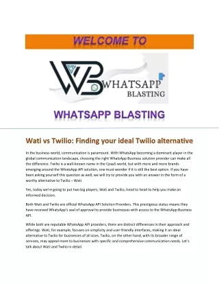 Wati vs Twilio Finding your ideal Twilio alternative