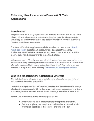 enhancing user experience in finance fintech