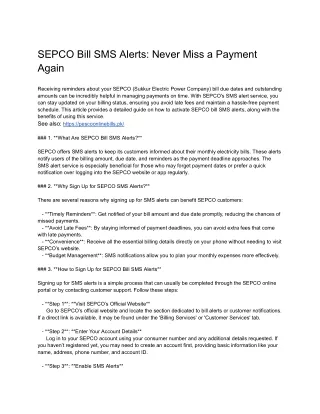 SEPCO Bill SMS Alerts_ Never Miss a Payment Again