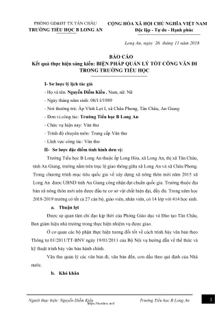 Biện pháp quản lý tốt công văn đi trong trường Tiểu học