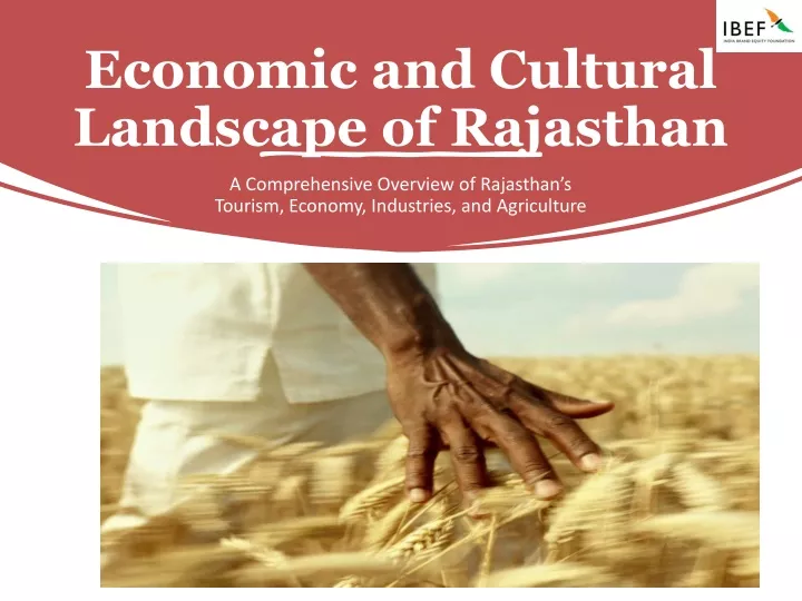 economic and cultural landscape of rajasthan