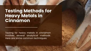 Testing Methods for Heavy Metals in Cinnamon