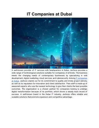 IT Companies at Dubai