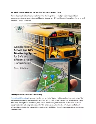 iot based smart school buses and students
