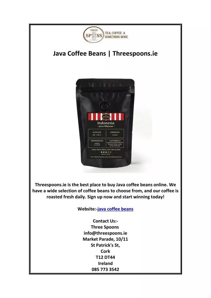 java coffee beans threespoons ie