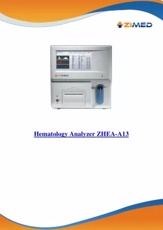 Hematology Analyzer ZHEA-A13