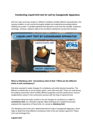 Liquid Limit test of Soil