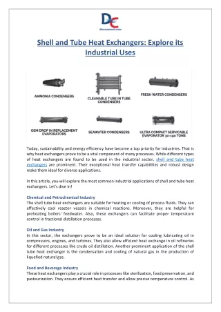 Shell and Tube Heat Exchangers for Various Industries | DiscountCoil