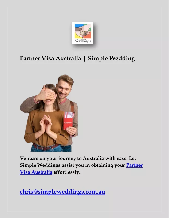 partner visa australia simple wedding