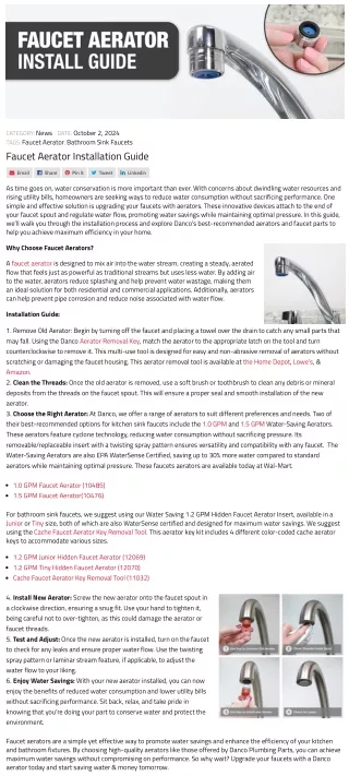 Faucet Aerator Installation Guide Easy Steps for Water-Saving Efficiency