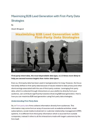 maximizing b2b lead generation with first party