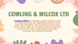 Discover Quality Art Supplies at Cowling & Wilcox Your Creative Partner