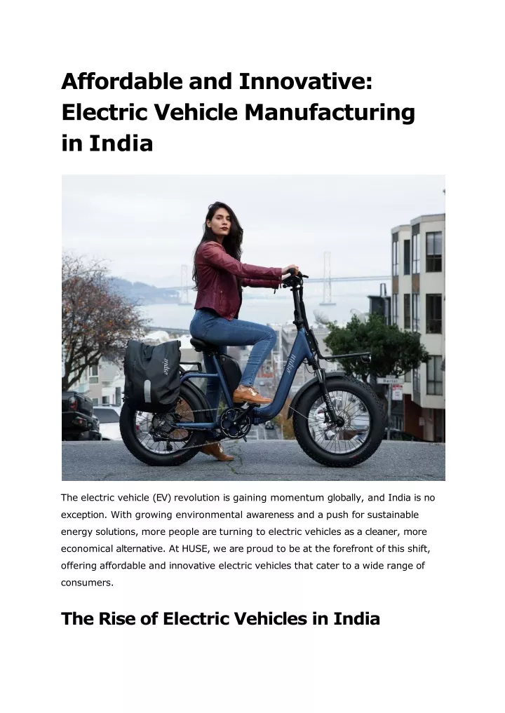 affordable and innovative electric vehicle manufacturing in india