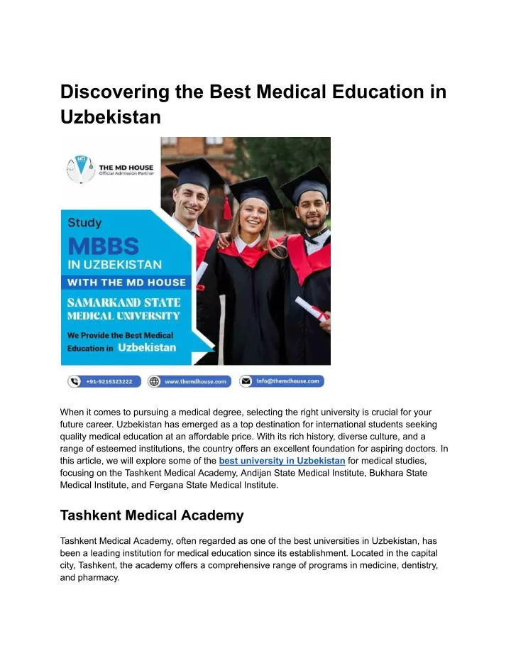 discovering the best medical education