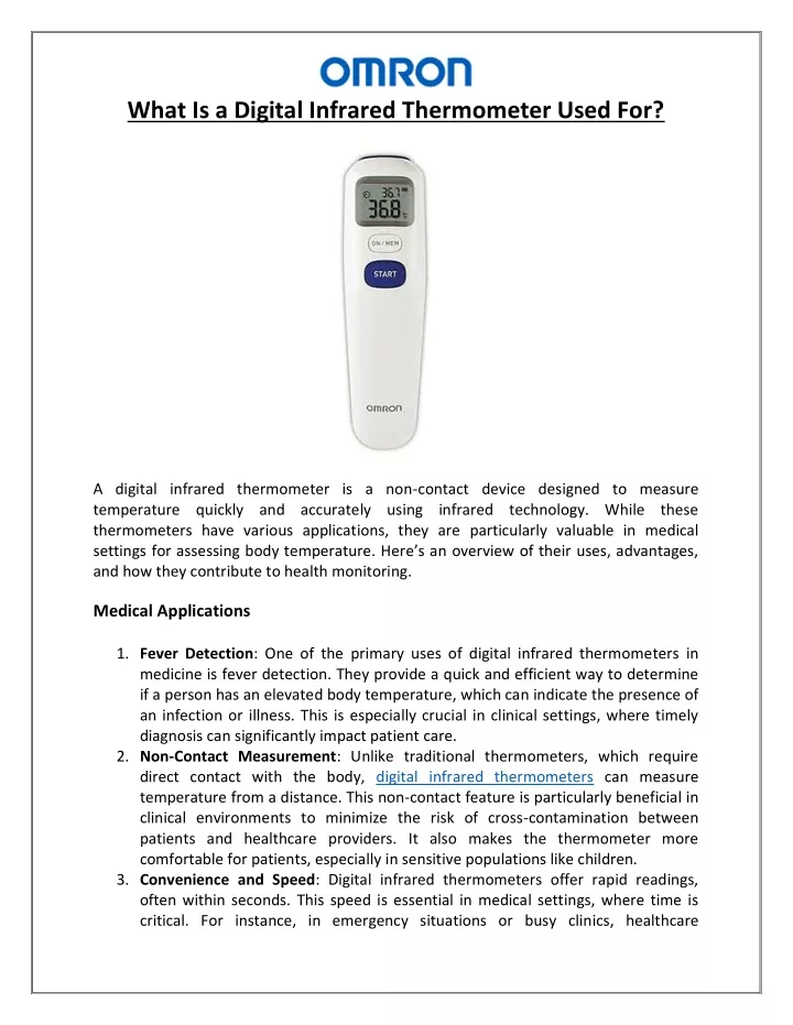 what is a digital infrared thermometer used for